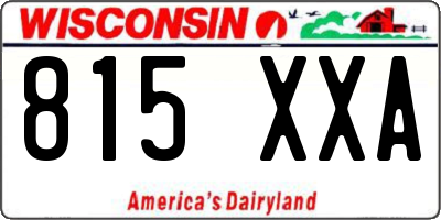 WI license plate 815XXA