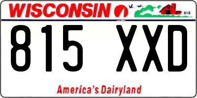 WI license plate 815XXD