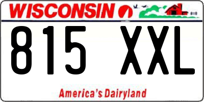 WI license plate 815XXL