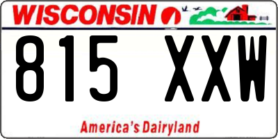 WI license plate 815XXW