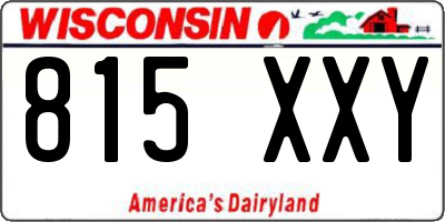 WI license plate 815XXY