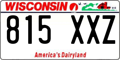 WI license plate 815XXZ