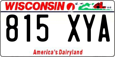WI license plate 815XYA