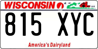 WI license plate 815XYC