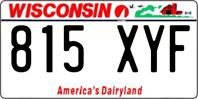 WI license plate 815XYF