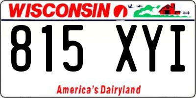 WI license plate 815XYI