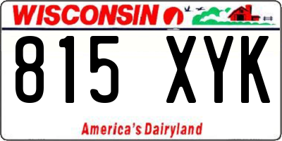 WI license plate 815XYK