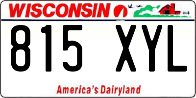 WI license plate 815XYL