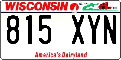 WI license plate 815XYN