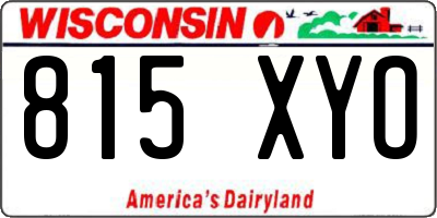 WI license plate 815XYO