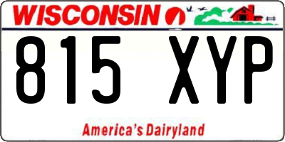 WI license plate 815XYP