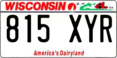 WI license plate 815XYR