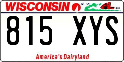 WI license plate 815XYS