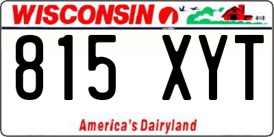 WI license plate 815XYT