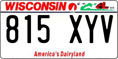WI license plate 815XYV