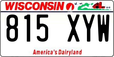 WI license plate 815XYW