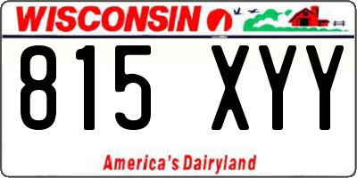 WI license plate 815XYY