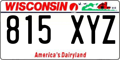 WI license plate 815XYZ