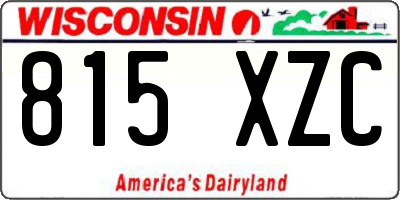 WI license plate 815XZC