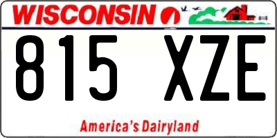 WI license plate 815XZE
