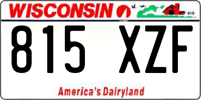 WI license plate 815XZF