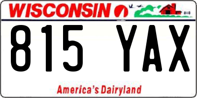 WI license plate 815YAX