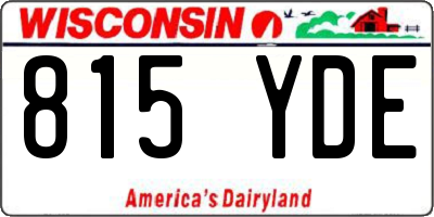 WI license plate 815YDE