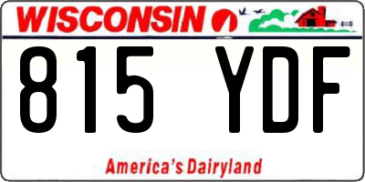 WI license plate 815YDF