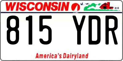 WI license plate 815YDR
