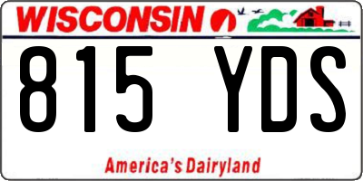 WI license plate 815YDS