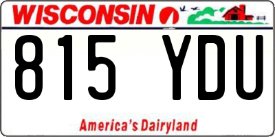 WI license plate 815YDU