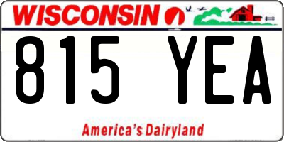 WI license plate 815YEA