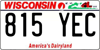 WI license plate 815YEC