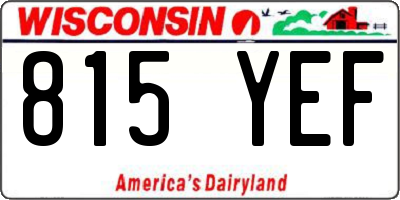 WI license plate 815YEF