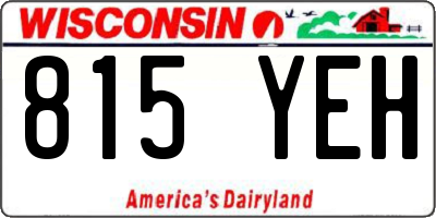 WI license plate 815YEH