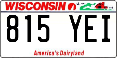 WI license plate 815YEI