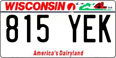 WI license plate 815YEK