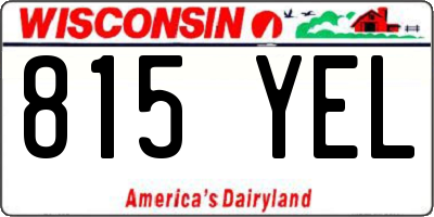 WI license plate 815YEL