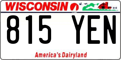 WI license plate 815YEN