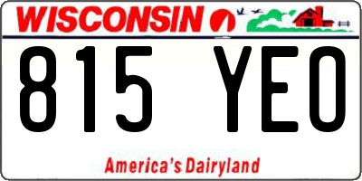 WI license plate 815YEO
