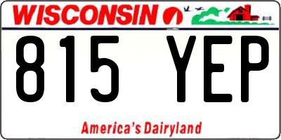 WI license plate 815YEP