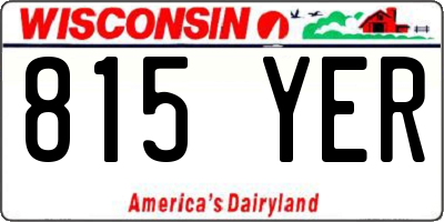 WI license plate 815YER
