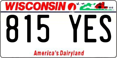 WI license plate 815YES