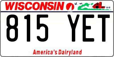 WI license plate 815YET
