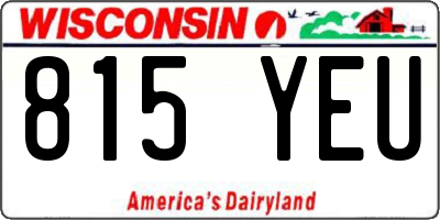 WI license plate 815YEU