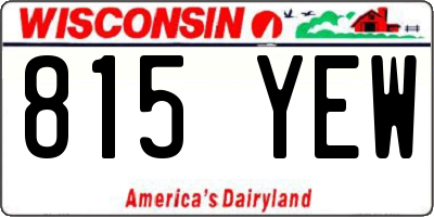 WI license plate 815YEW