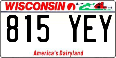 WI license plate 815YEY