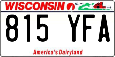 WI license plate 815YFA