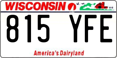 WI license plate 815YFE