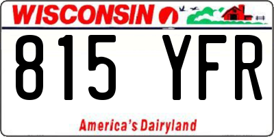 WI license plate 815YFR